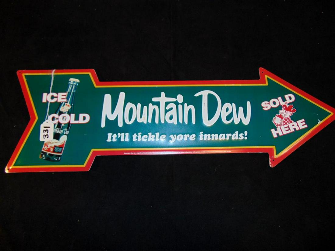 Enamel Adversing Mountain Dew Tin Sign (1 of 1)