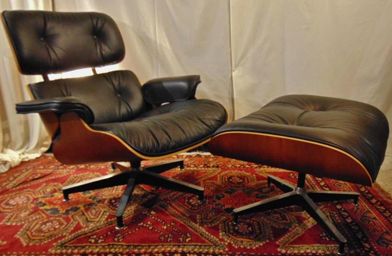 MCM Eames Lounge Chair and Ottoman: Contemporary Mid Century Modern Eames Leather Lounge Chair and Ottoman is in Mint Condition. This Classic Leather Lounge Chair and Ottoman was designed by Charles and Ray Eames in 1956 for the Herman 