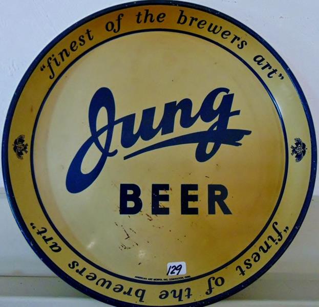 Jung Beer: "finest of the brewers art" Jung beer tray