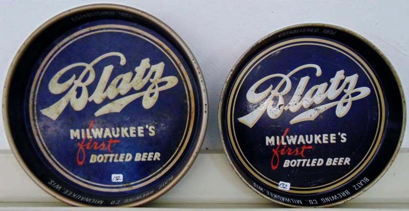 2 Blatz Trays: Two Graduated Blatz Milwaukee's first Bottled Beer Blatz Brewing Co..Milwaukee, Wis Establishe 1851