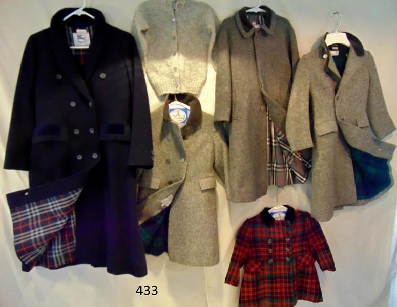 Burberry & Harris Tweeds: Group of children's Dress Coats including Burberry and Harris Tweed Wool Dress Coat with plaid lining and More!