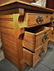 Oak 3 Drawer Commode with Back Splash and Towel Bar - 6