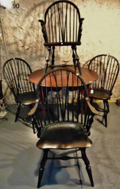 Custom Made 18th Century Queen Anne Dining Set: Antiquity of Delafield, Wisconsin custom hand made historical reproduction copy of an 18th Century Queen Anne paw foot Cherry dining table with 2 leaves. The attention to detail is amazing. Along with