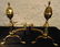 Brass Fireplace Andirons and Tools - 3