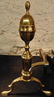 Brass Fireplace Andirons and Tools - 4