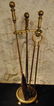 Brass Fireplace Andirons and Tools - 5