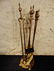 Brass Fireplace Andirons and Tools - 7