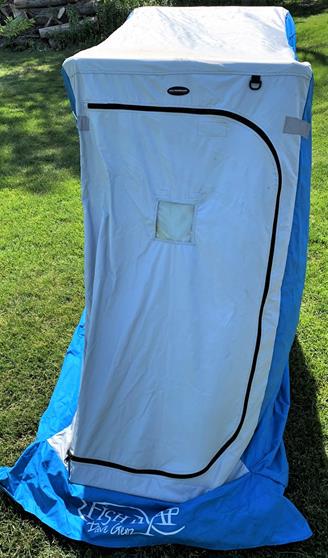 Clam Kenai Ice Shelter with hitch, seat, rod holders,: Clam Kenai Ice Shelter with hitch, seat, rod holders, and sled cover like new condition