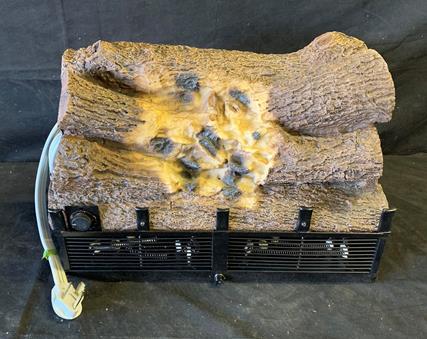 Electric fireplace insert logs with flame light and: Electric fireplace insert logs with flame light and heater appears new (untested)