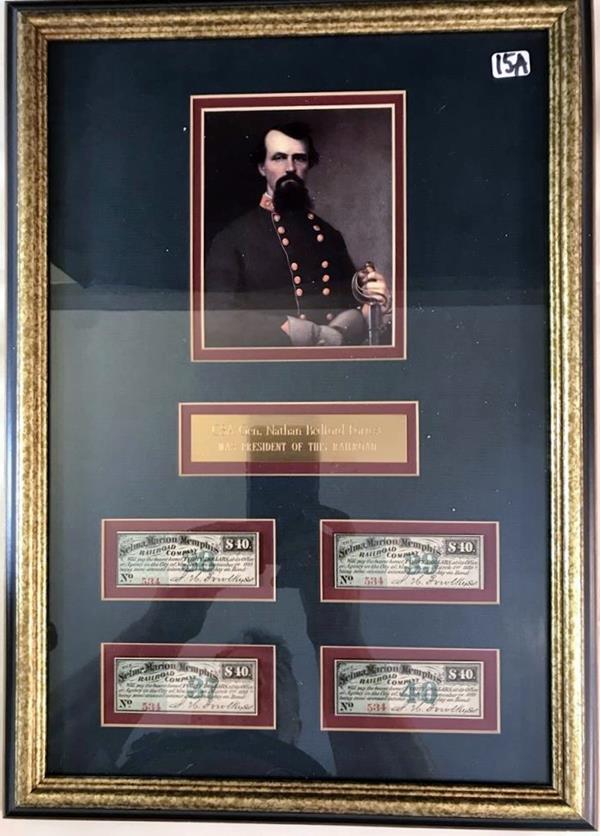 Railroad Currency Notes, Quality Framed c. 1888/1889 (1 of 6)