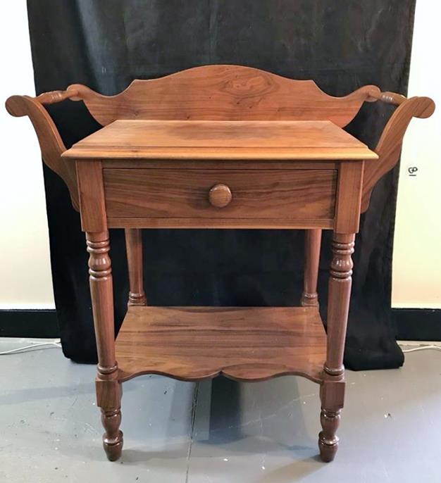 Contemporary Walnut One Drawer Washstand (1 of 6)