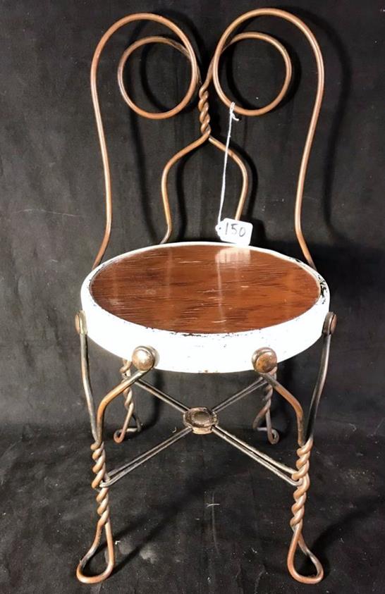 Salesman Sample Copper Ice Cream Parlor Chair c. 1900 (1 of 6)