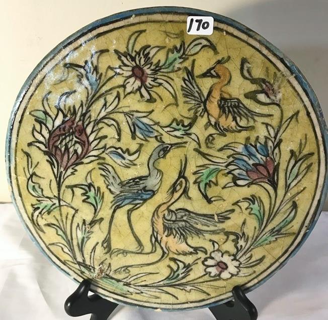 Early Persian Tile Depicting Storks and Flowers (1 of 7)