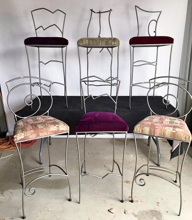 6 Hand-forged Iron Bar Chairs (1 of 10)