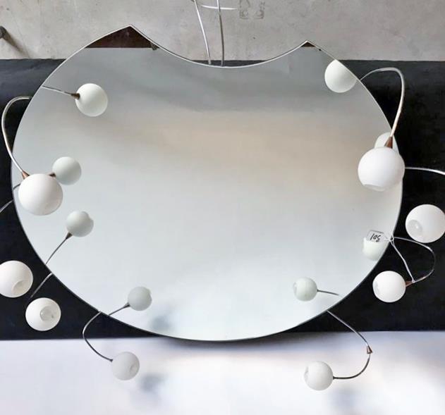 Contemporary Modernist 8-armed Bathroom Mirror (1 of 6)