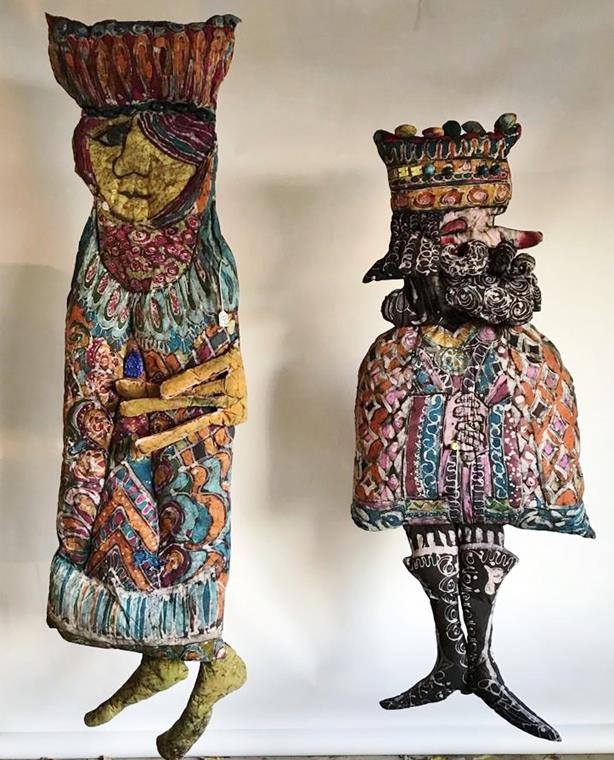 MCM Arlyn Vaubel Batik Soft Sculpture titled " Royal (1 of 18)
