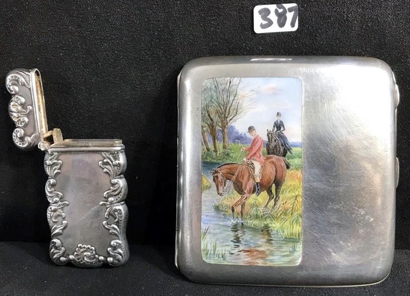 1920's 800 Silver Cigarette Case and Victorian Sterling (1 of 7)