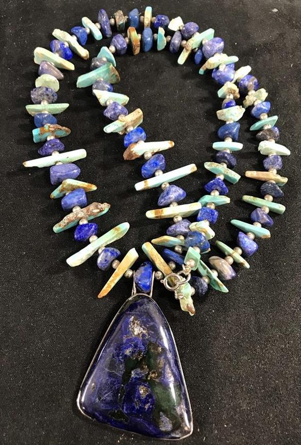 Modern Southwest Sterling, turquoise, and Lapis (1 of 5)