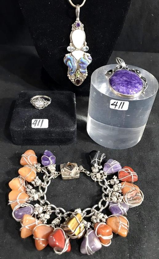 Group of Quality Sterling Silver to include Pendants, (1 of 7)