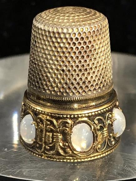 800 Silver Victorian Thimble Set w/ Opals (1 of 6)
