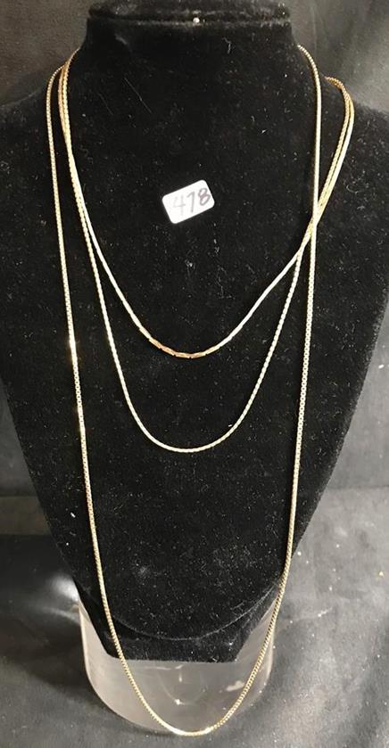 14K Gold Group of 3 Chains (1 of 4)
