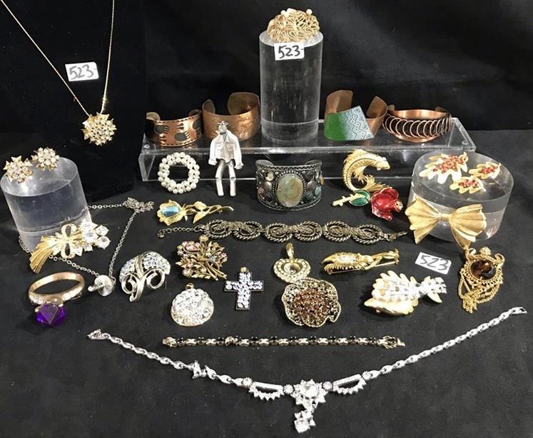 Group of quality Rhinestone Jewelry and Copper Cuff (1 of 11)