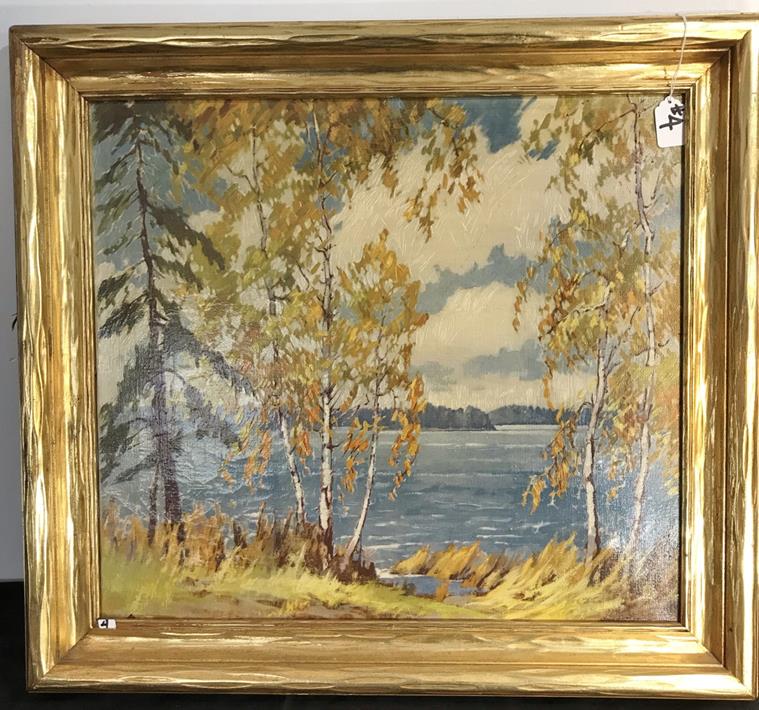 James Topping Oil on Canvas Landscape of Trees 1920's (1 of 10)