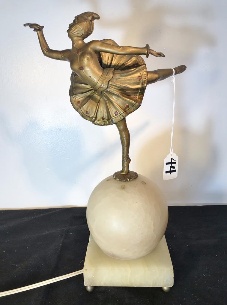 Art Deco Marble Arabesque Dancer Lamp (1 of 20)