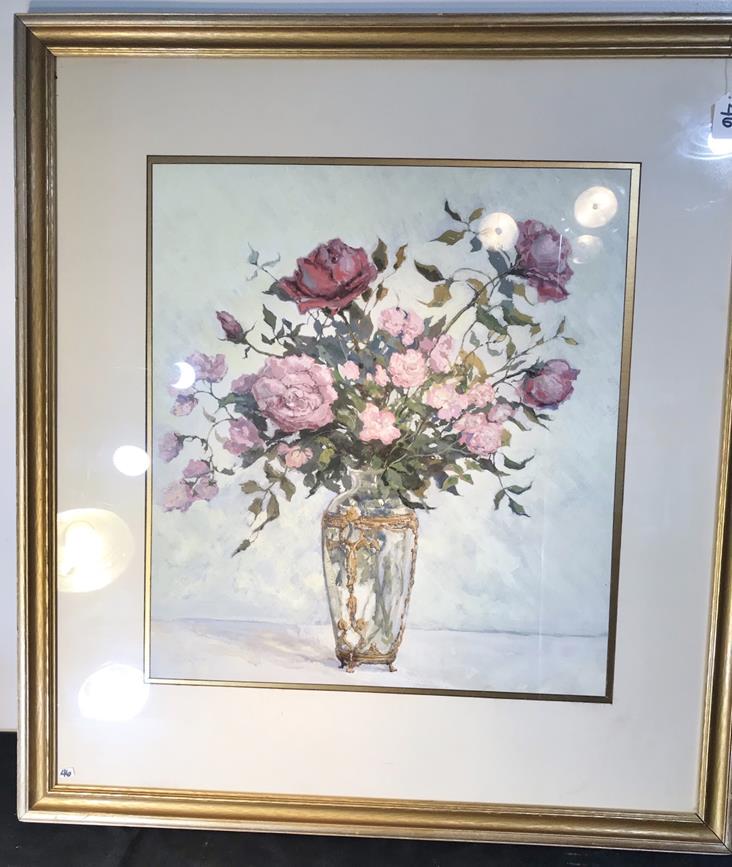 Peter Winthrop Sheffers 1920's Gouache on Board "Roses" (1 of 14)