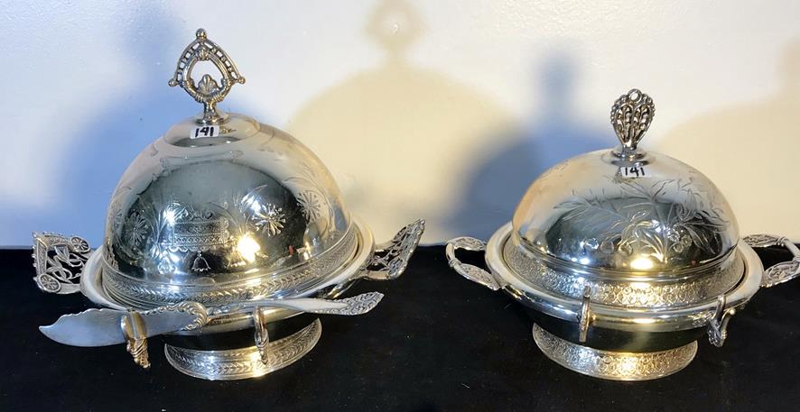Pair of Victorian Pairpoint Quadruple Plate Covered (1 of 12)
