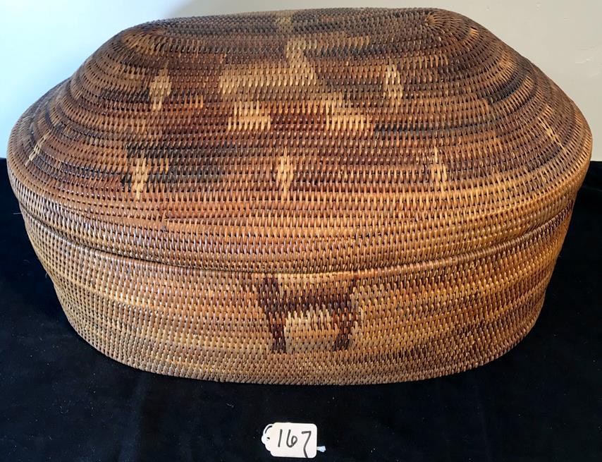 Large Pima Indian Tribe Dome Topped Basket c.1930's (1 of 8)
