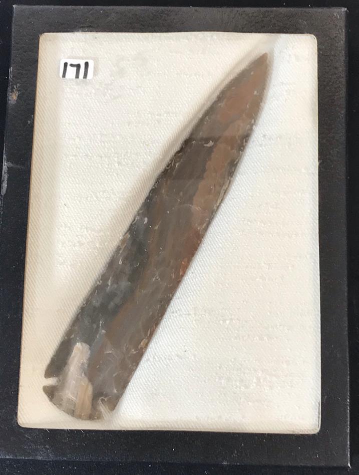 Native American Large Spearhead in Glass Box (1 of 3)
