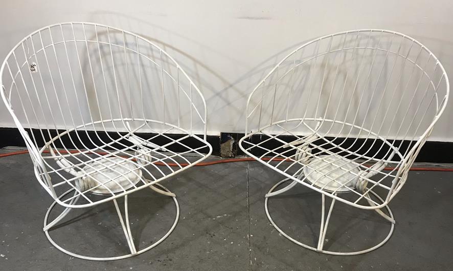 Pair of MCM 1960's Homecrest Metal Swivel Armchairs (1 of 8)