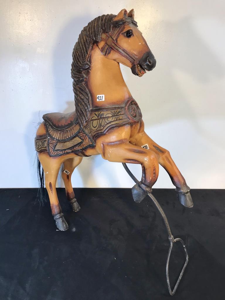 Handcarved Youth Sized Wooden Carousel Horse (1 of 4)