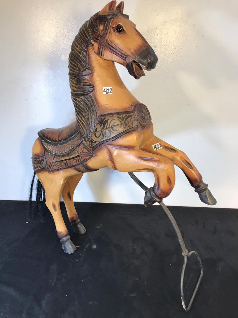 Handcarved Youth Sized Wooden Carousel Horse (1 of 8)