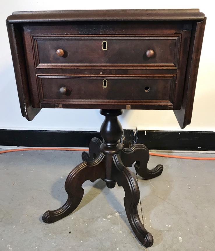 Walnut Victorian Drop Side Sewing Table (1 of 4)