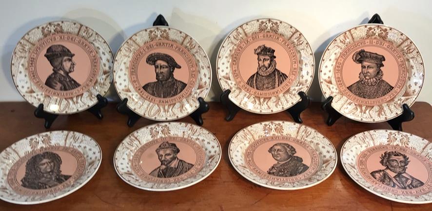 8 French 19th c. 8" Plates Depicting Royals (1 of 6)