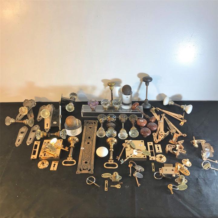 Group of Antique doorknobs, Locks, keys from a ship and (1 of 11)