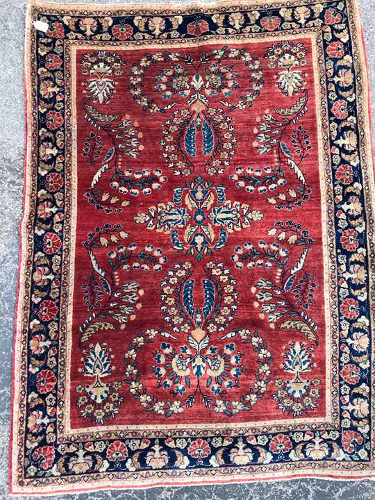 Hand Knotted Sarouk Wool Rug (1 of 6)