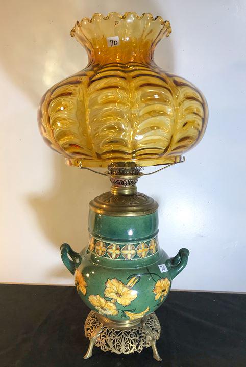 Arts and Crafts Art Pottery Oil Lamp (1 of 9)