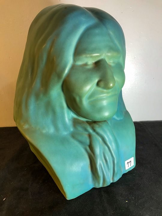 VAN BRIggle Art Pottery Bust of Apache War Chief (1 of 9)