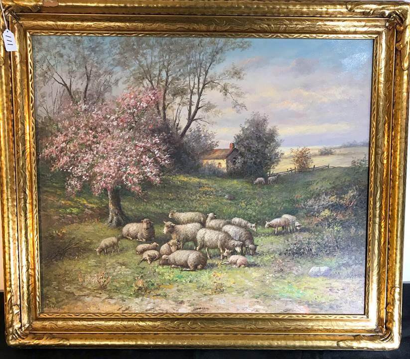 Nic Lenz Wisconain Artist oil on canvas of Sheep Circa (1 of 10)