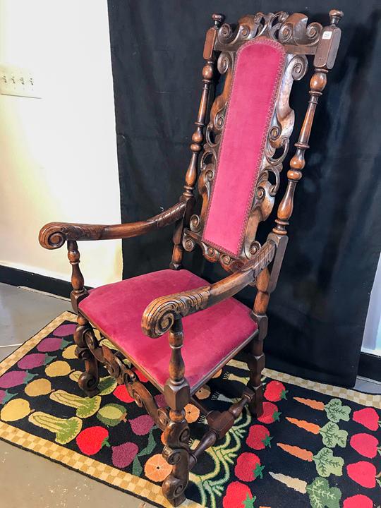 Early English Carved Mahogany  Arm Chair (1 of 10)