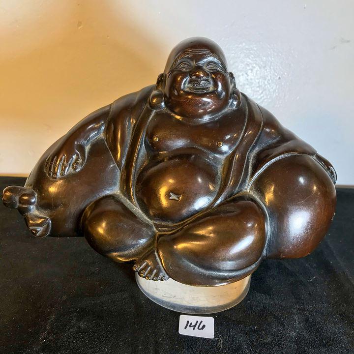 Solid Bronze Statue of Buddha Circa 1900 (1 of 9)