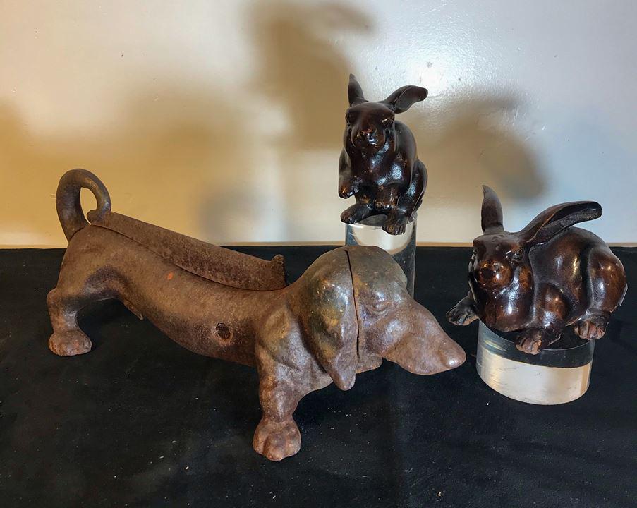 Turn Of the Century Dachshund ShoeScrape and 2 Rabbits (1 of 8)