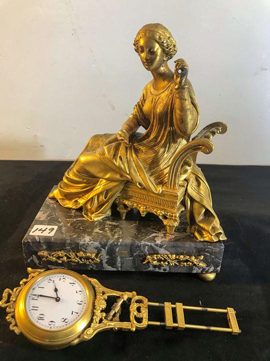 French BronzeFigural  Clock Pre Civil War (1 of 10)