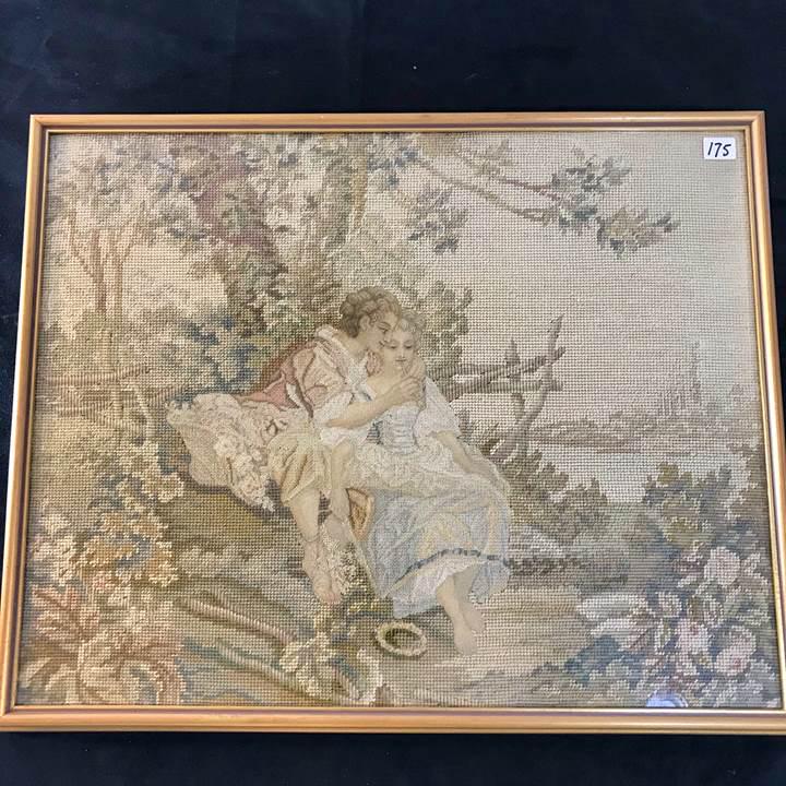 Early Fine Needlepoint of Young Lovers (1 of 7)