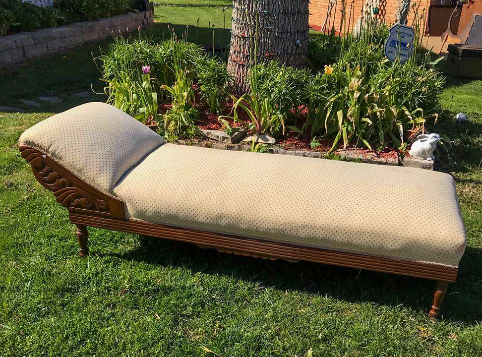 Oak Chaise lounge Circa 1900 (1 of 8)