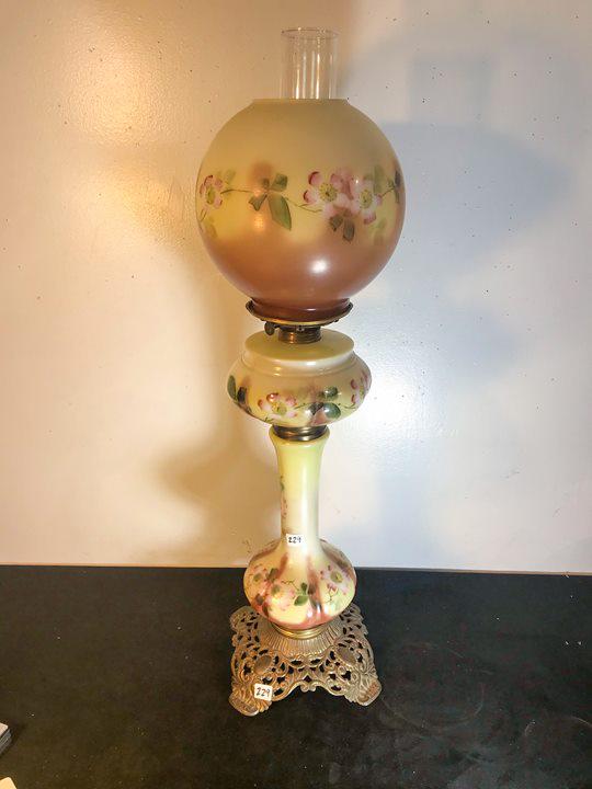 2 Part matching painted floral Gone with the Wind Lamp (1 of 9)