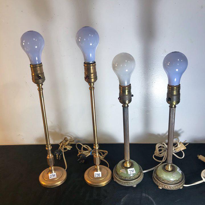 2 Pairs of early 20th Century Bronze Boudior Lamps (1 of 7)